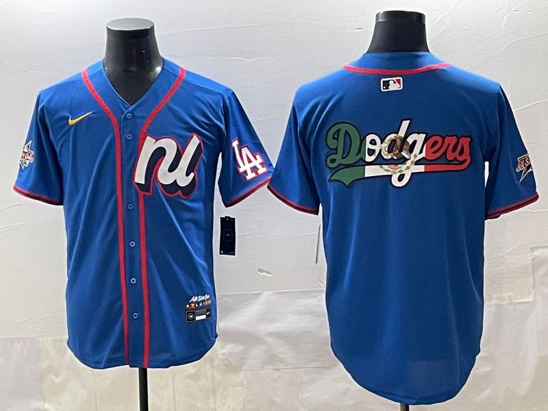 Men 2025 Los Angeles Dodgers Blank Blue All star Blank Blue Nike MLB Jersey style 3